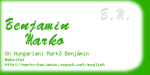 benjamin marko business card