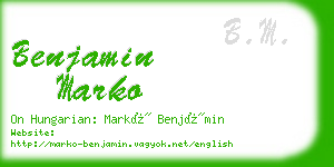 benjamin marko business card